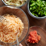 今月のアラカルト：明太子と香味野菜の冷製カッペリーニ