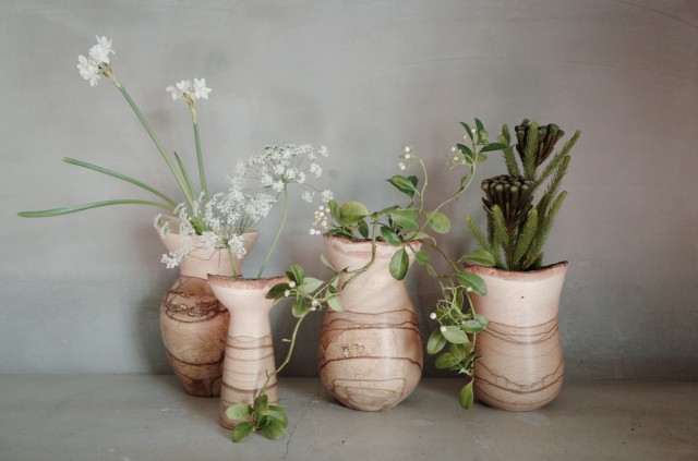 wood flower vase by Shoji Morinaga (Crate)